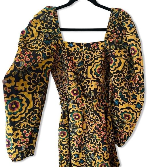 Cleobella Solange midi dress Matisse print black yellow cotton Revolve As Is - Picture 7 of 16